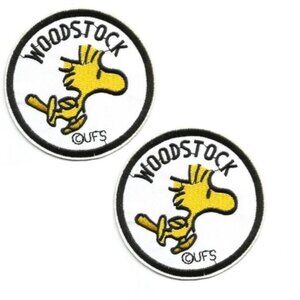 (2PCS) PEANUTS WOODSTOCK BAND IRON ON PATCH  70s - 80s Applique embroiderY